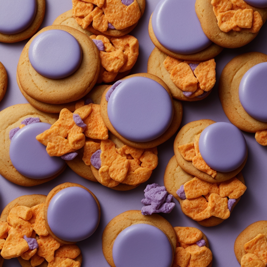 cookie with lavendar and cheetos